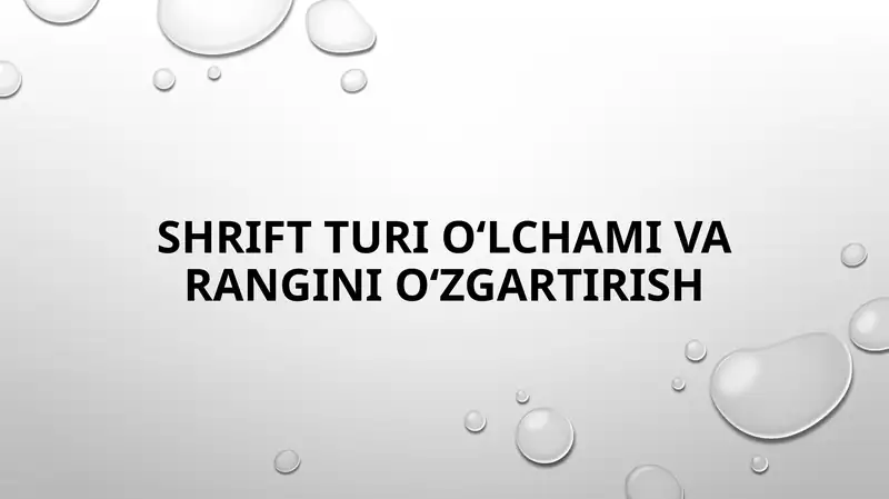 Shrift turioʻlchamivarangini oʻzgartirish