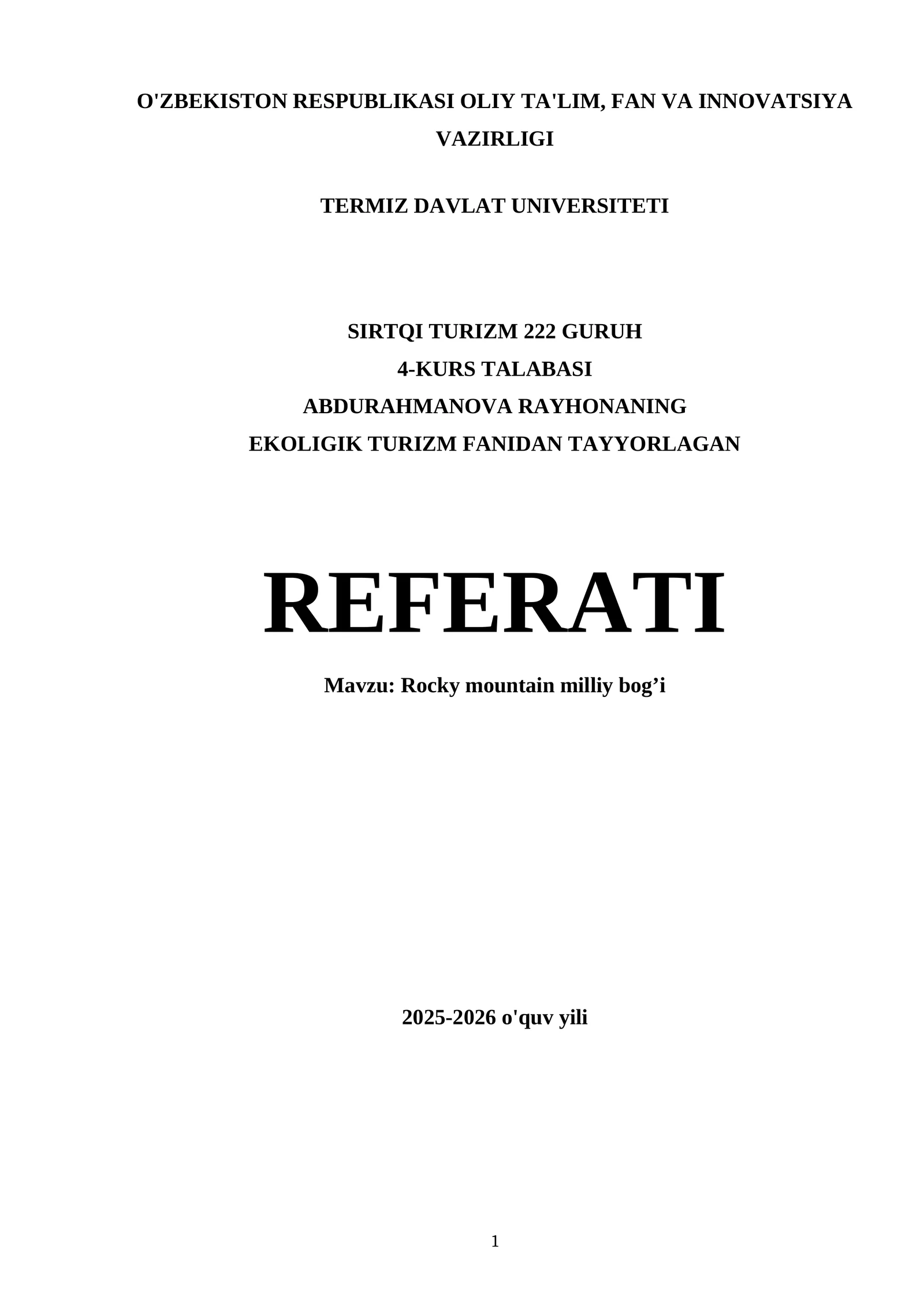 Rocky mountain milliy bog’i