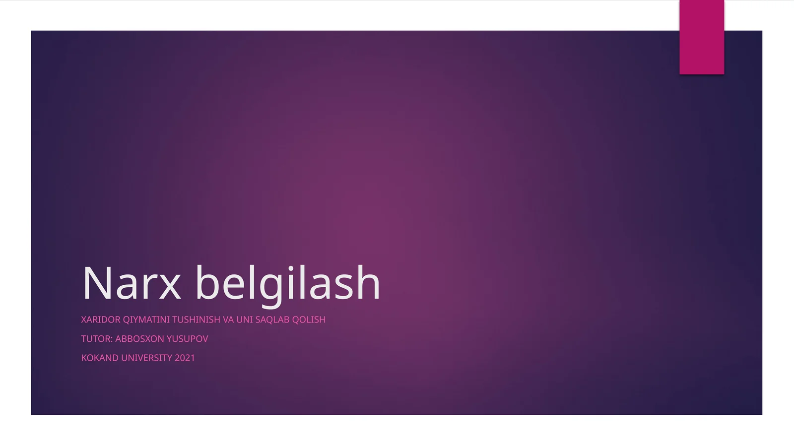Narxbelgilash