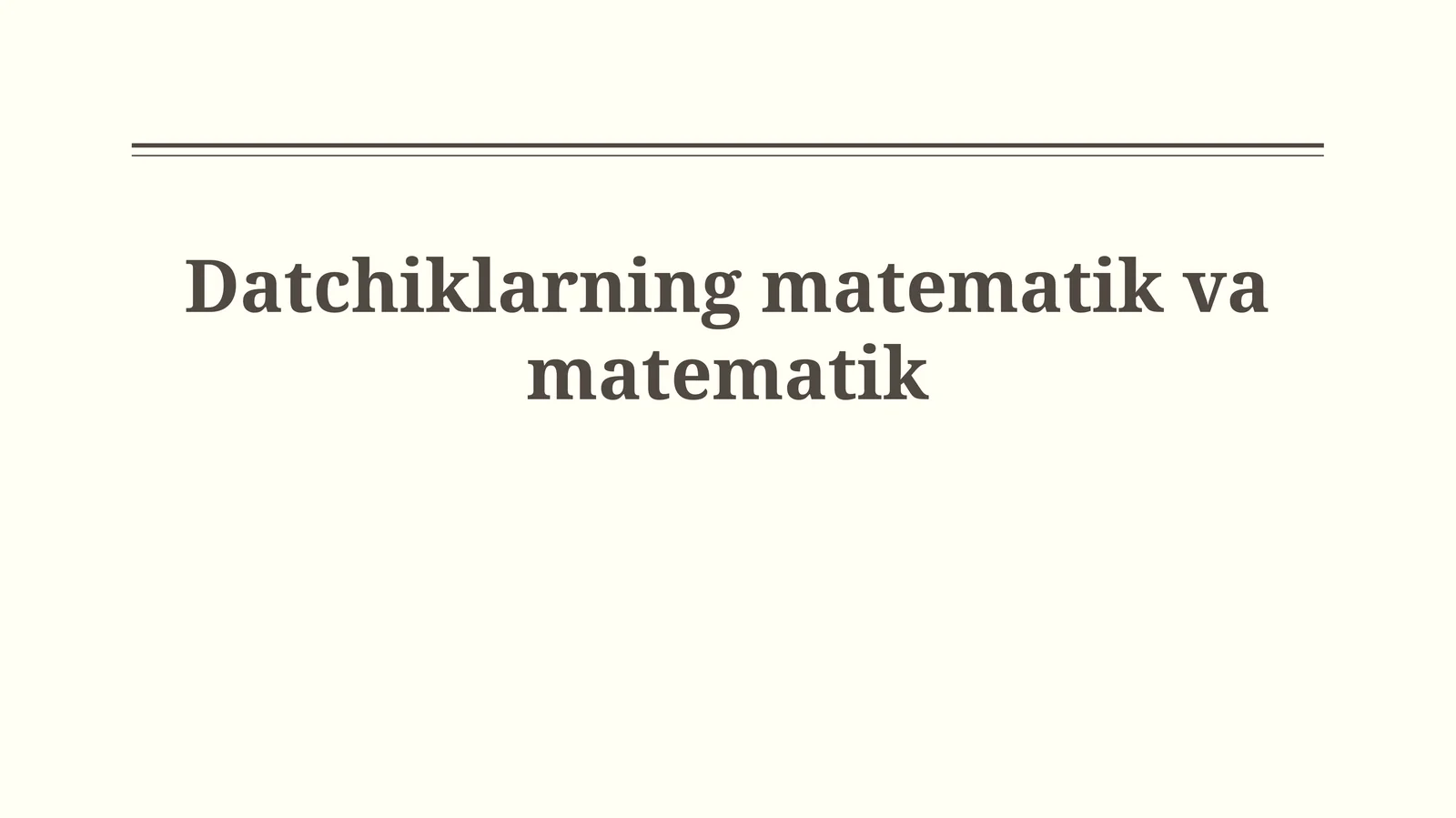 Datchiklarning matematik modellarini yaratish