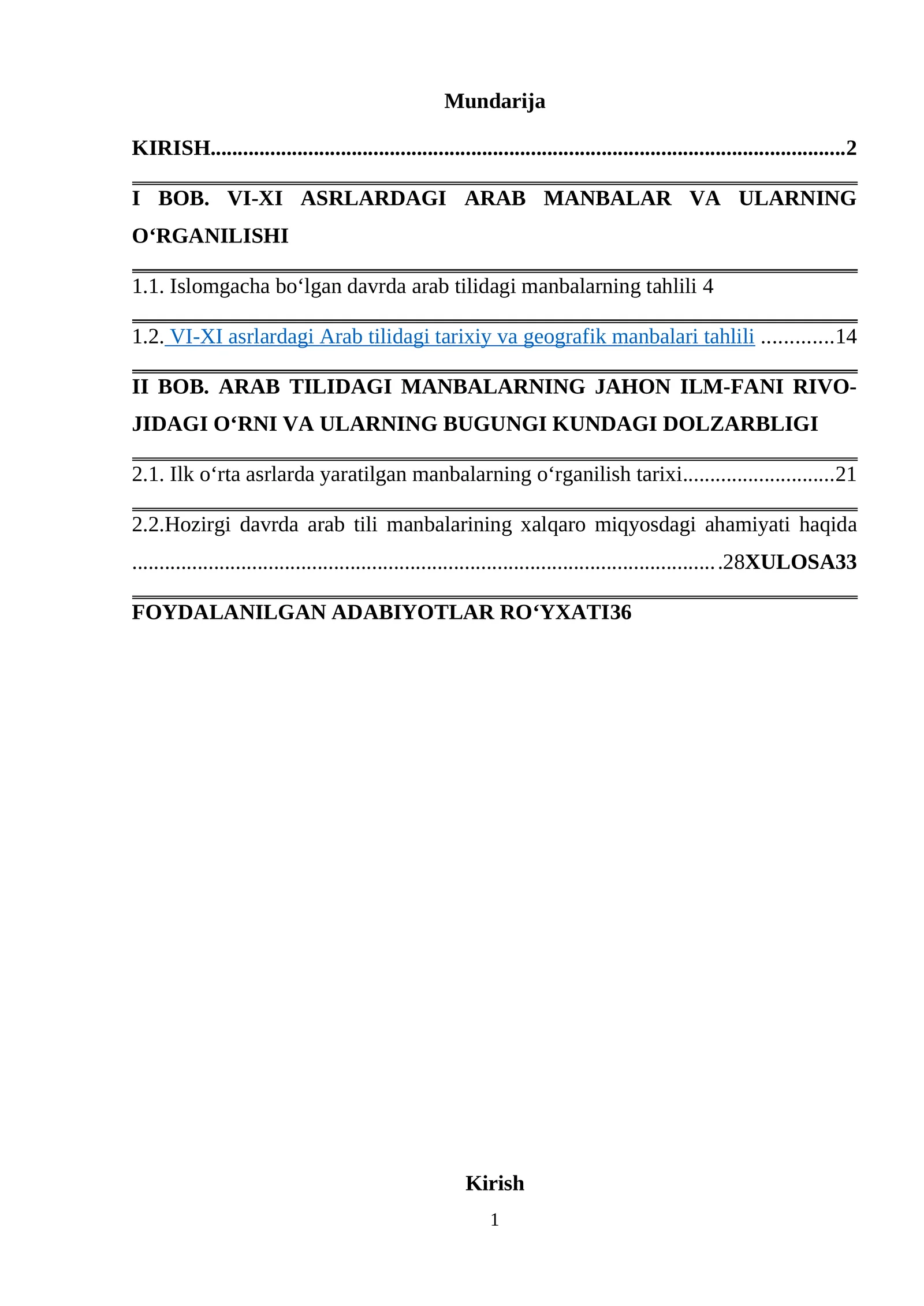 VI-XI ASRLARDAGI ARAB MANBALAR VA ULARNING O‘RGANILISHI