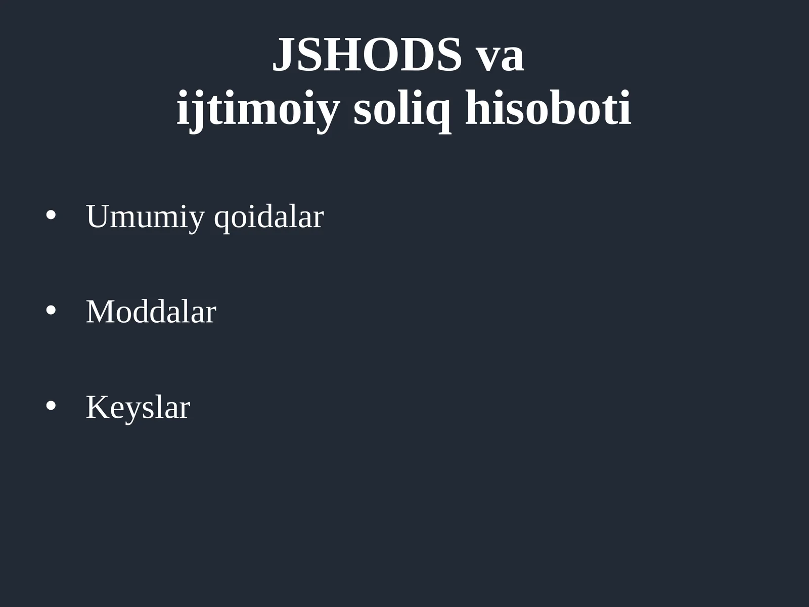 Umumiy qoidalar