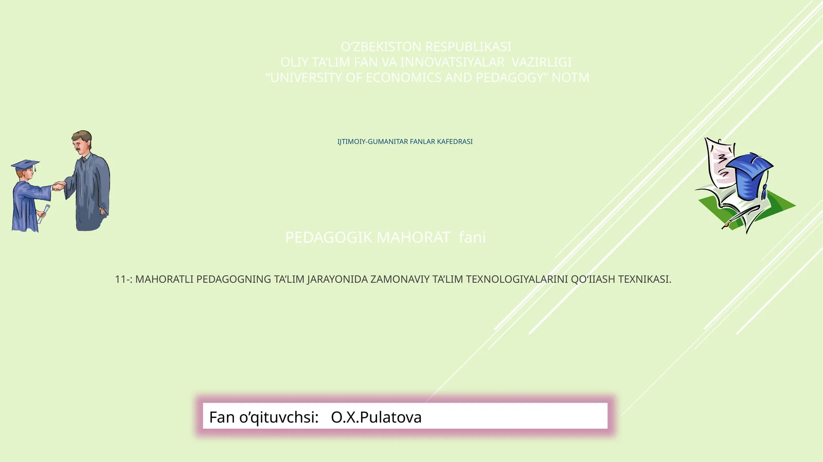 PEDAGOGIK MAHORAT fani