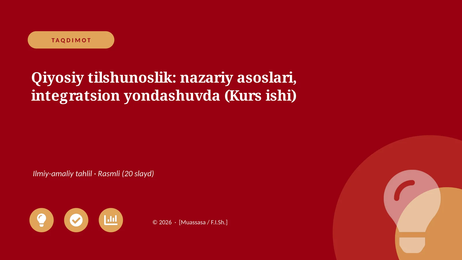 Qiyosiy tilshunoslik: nazariy asoslari, integratsion yondashuvda