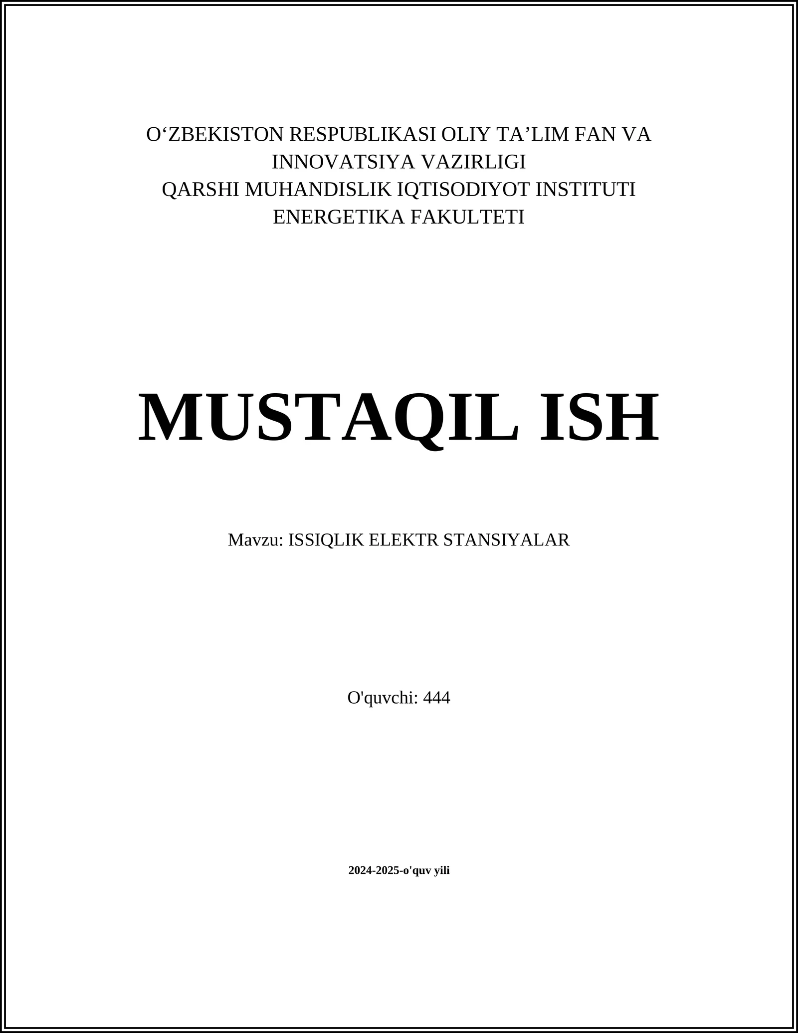 ISSIQLIK ELEKTR STANSIYALAR