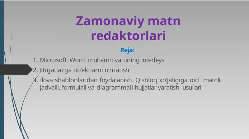 Zamonaviy matn redaktorlari