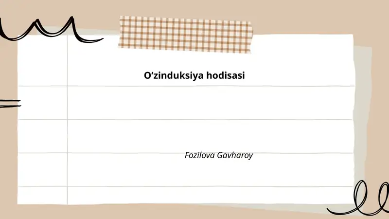 Oʻzinduksiya hodisasi
