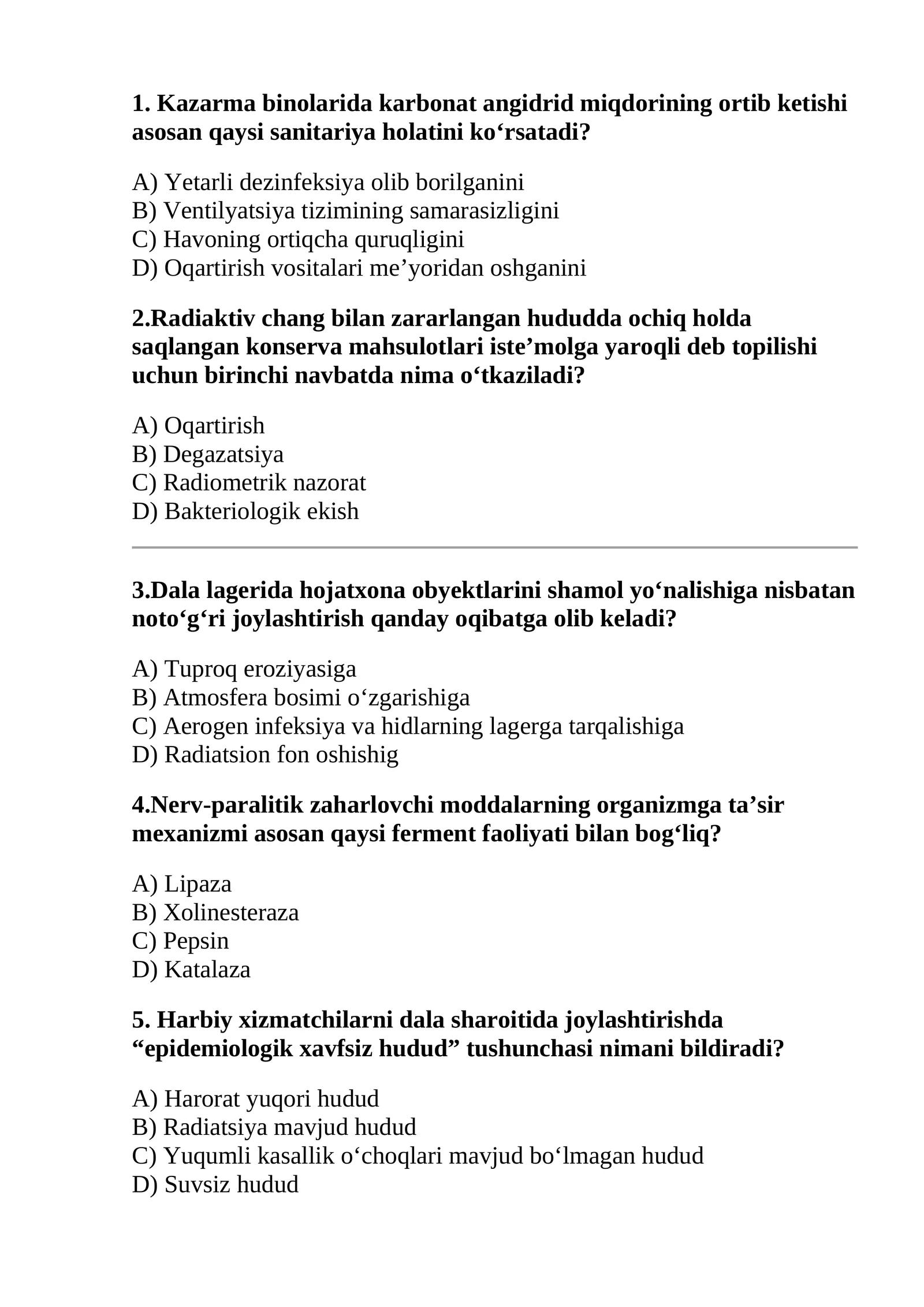 Dala sharoitida joylashtirishda "epidemiologik xavfsiz hudud" tushunchasi