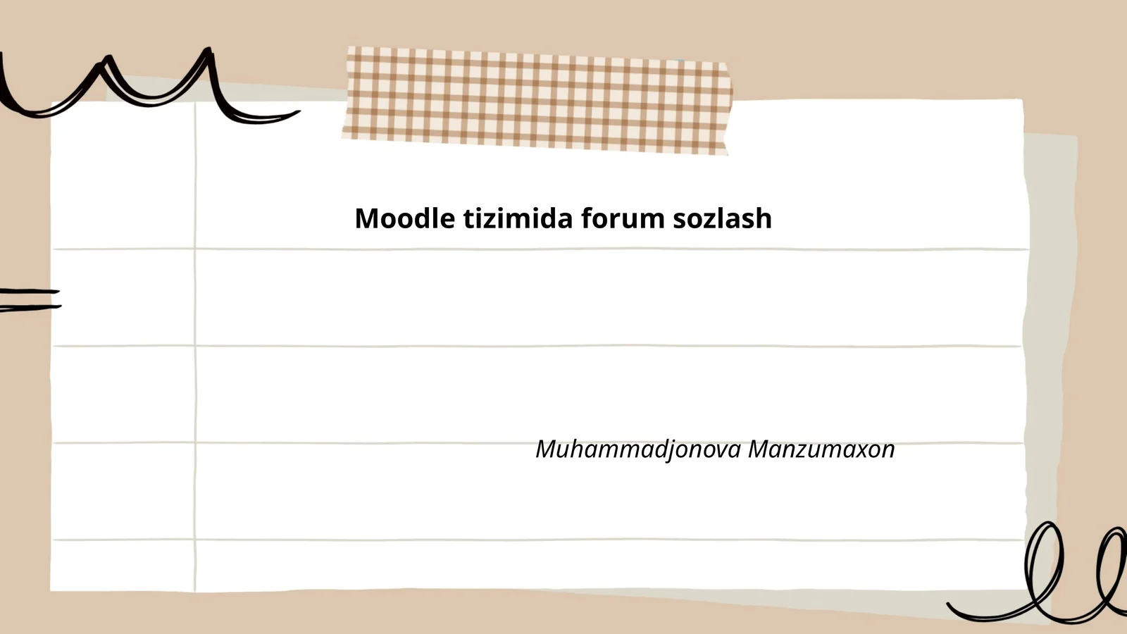 Moodle tizimida forum sozlash