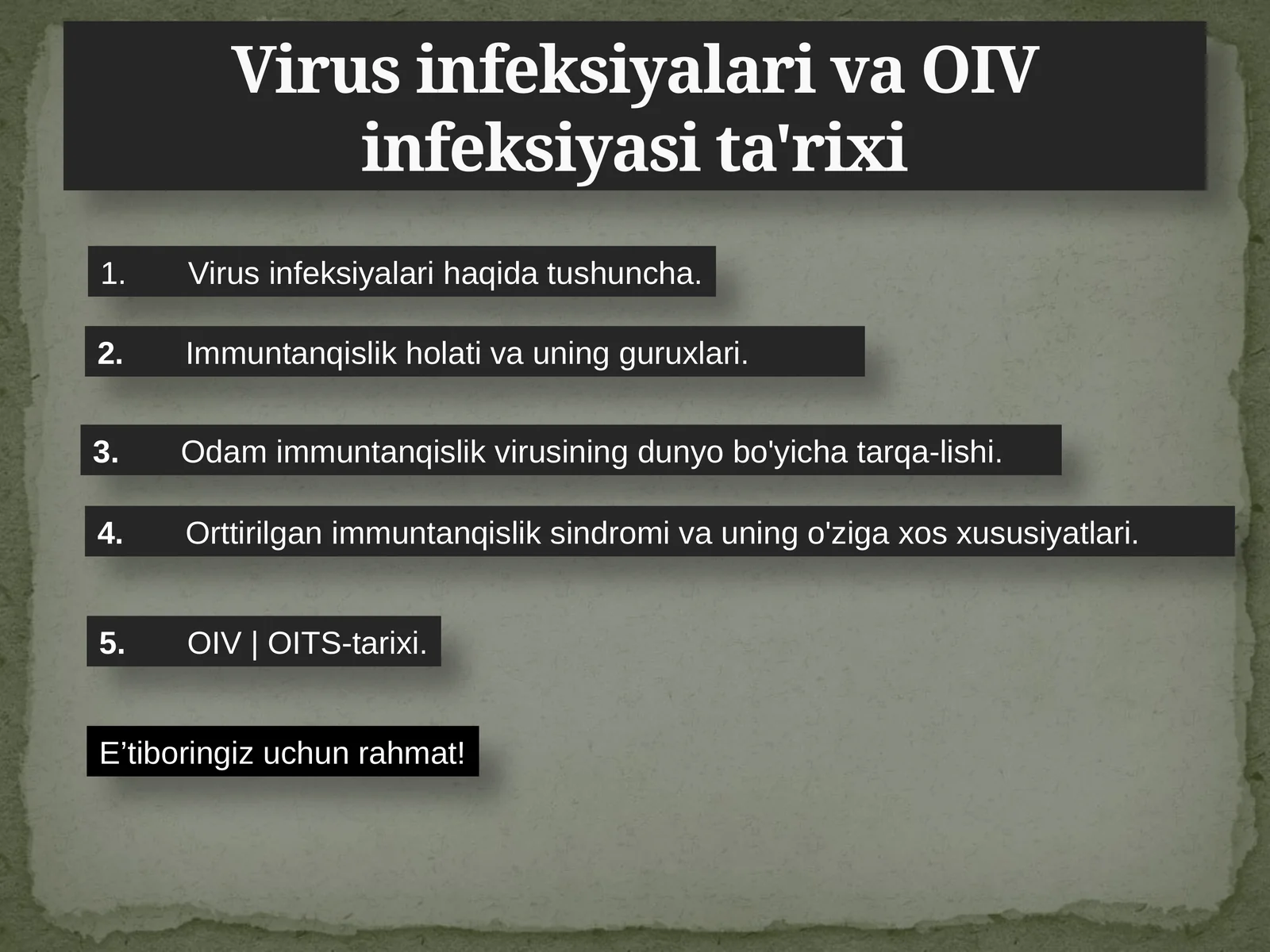 Virus infeksiyalari va OIV infeksiyasi ta'rixi