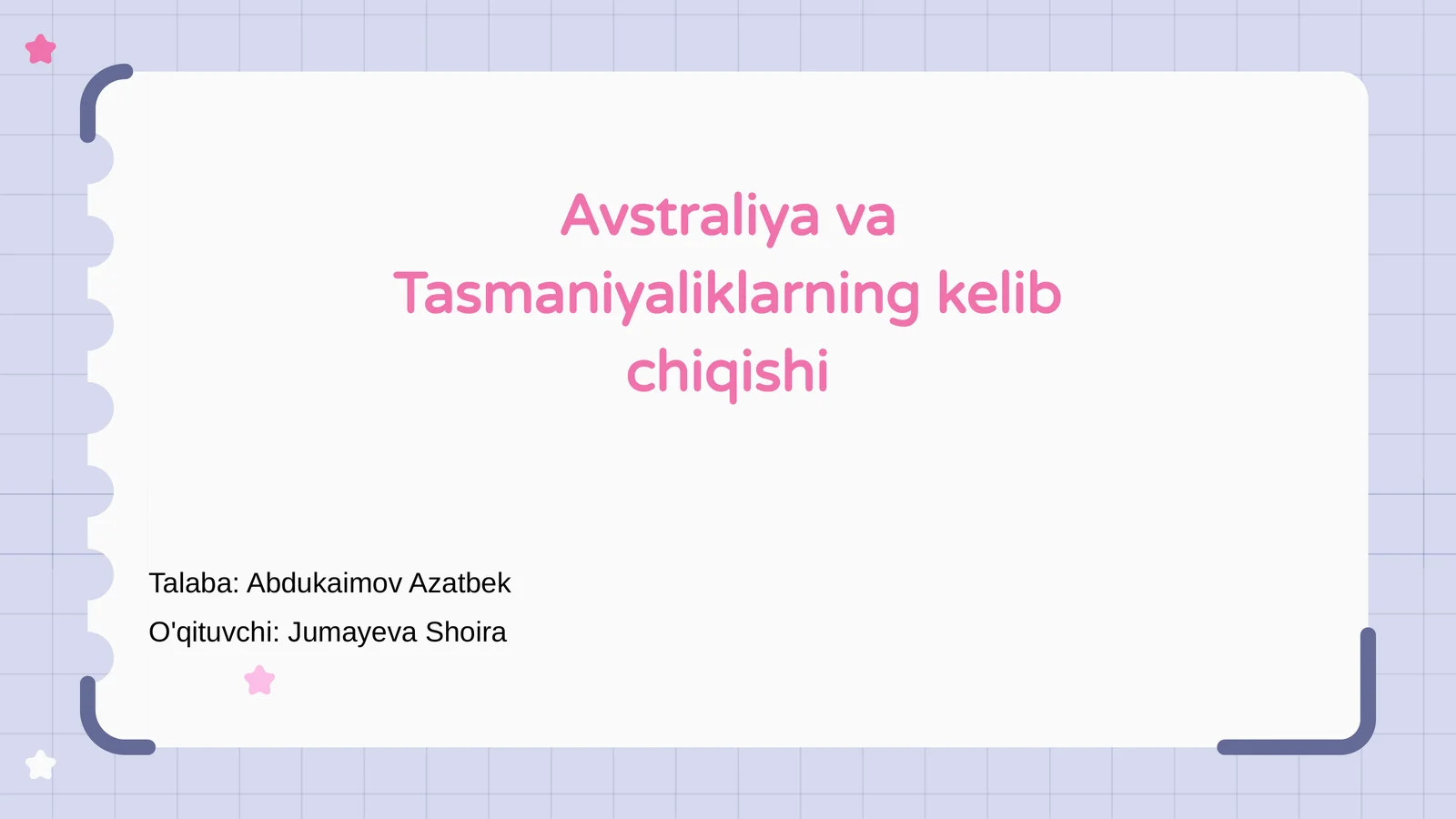 Avstraliya va Tasmaniyaliklarning kelib chiqishi