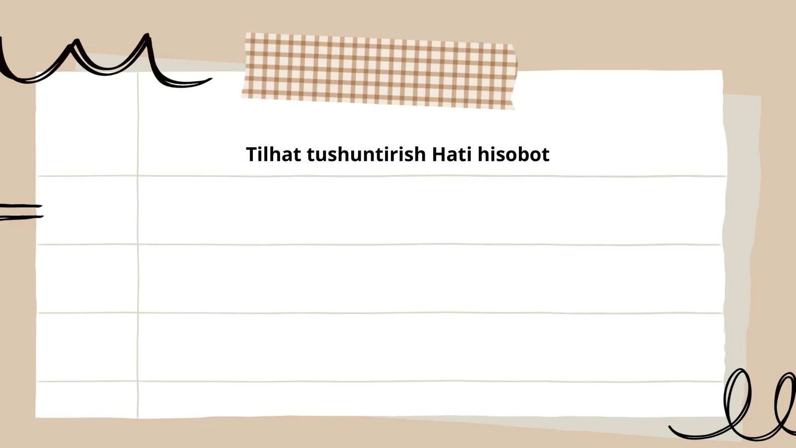 Tilhat tushuntirish Hati hisobot