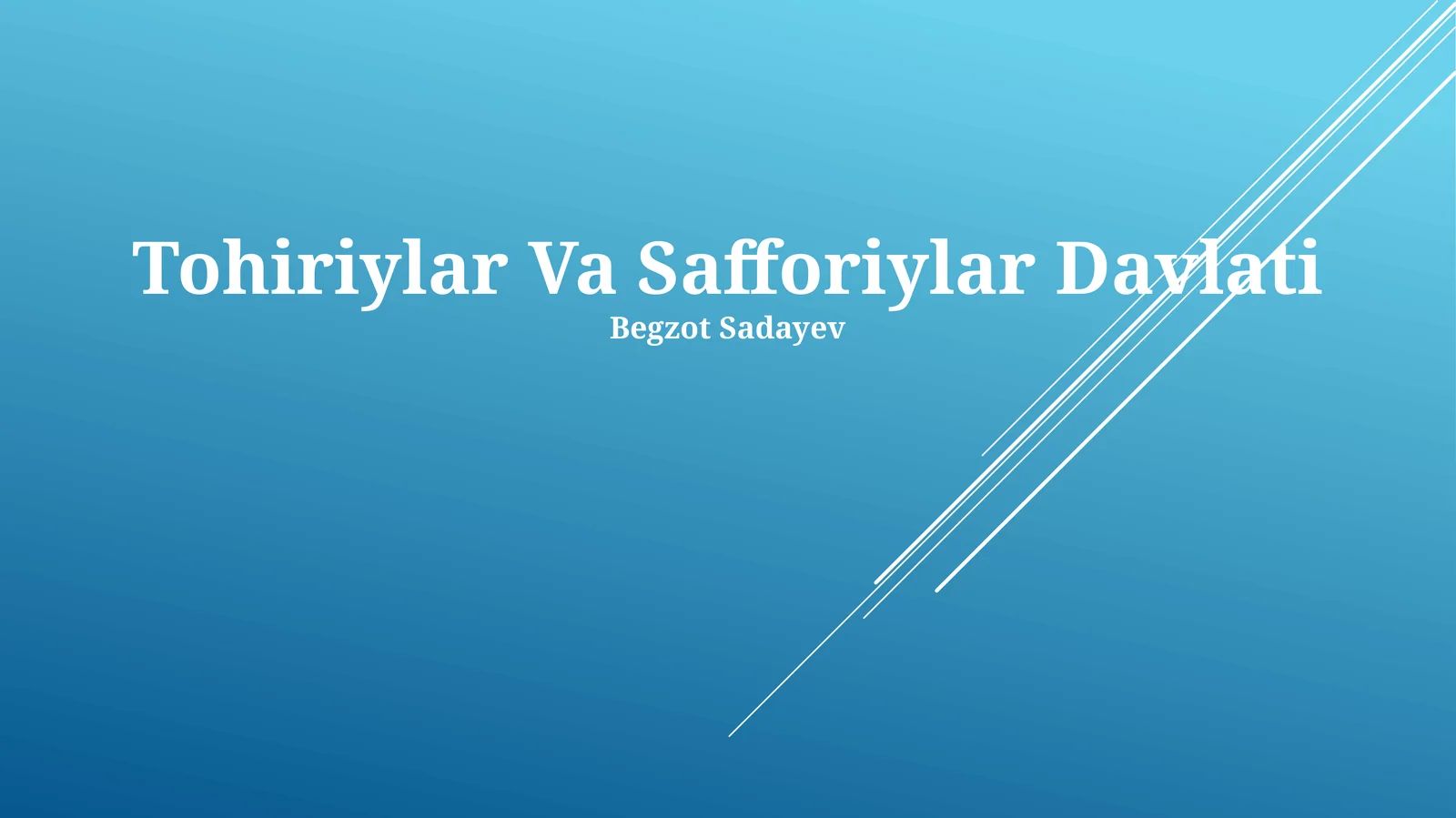 Tohiriylar Va Safforiylar Davlati