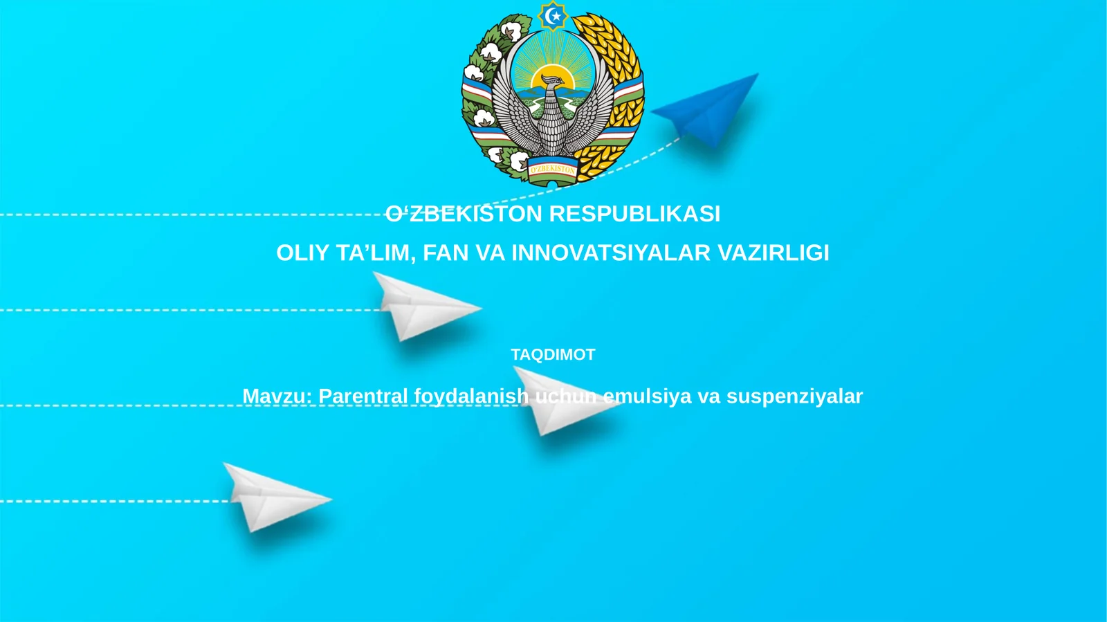Parenteral foydalanish uchun emulsiyalar va suspenziyalar