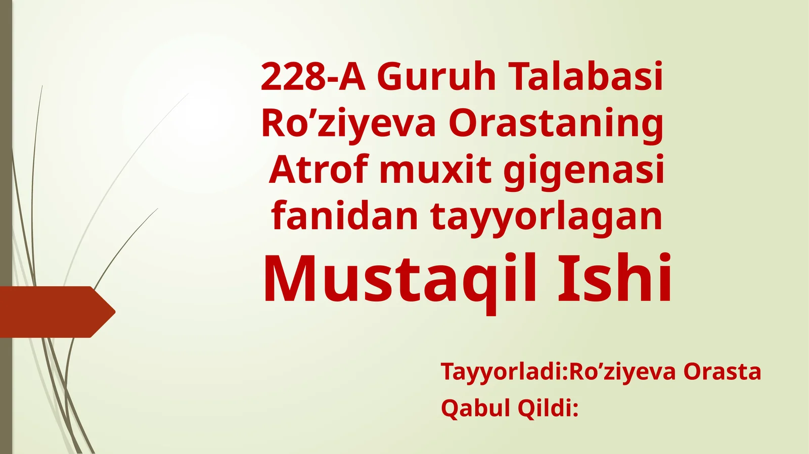 Atrof muxitsalomatligini saqlashda gi 'turli profilaktik choralar.'