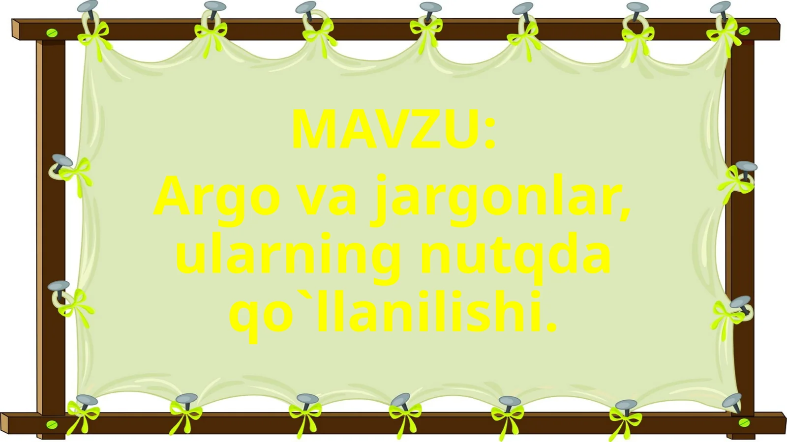 Argo va jargonlar,ularning nutqda qo`llanilishi