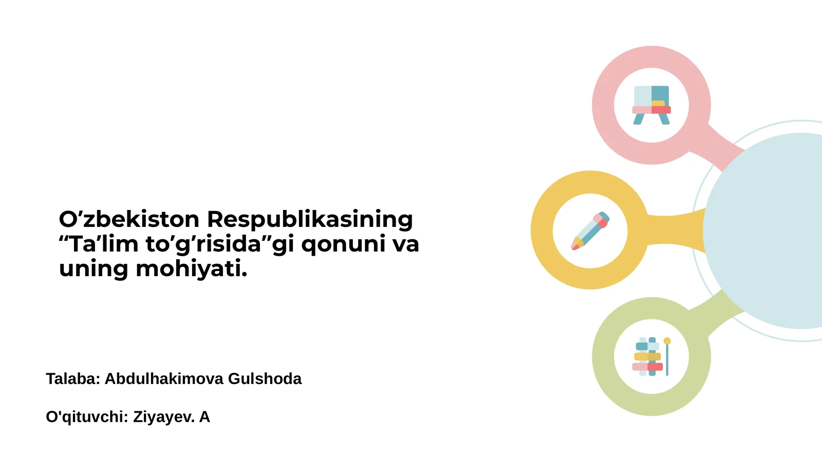 O’zbekiston Respublikasining “Ta’lim to’g’risida”gi qonuni va uning mohiyati