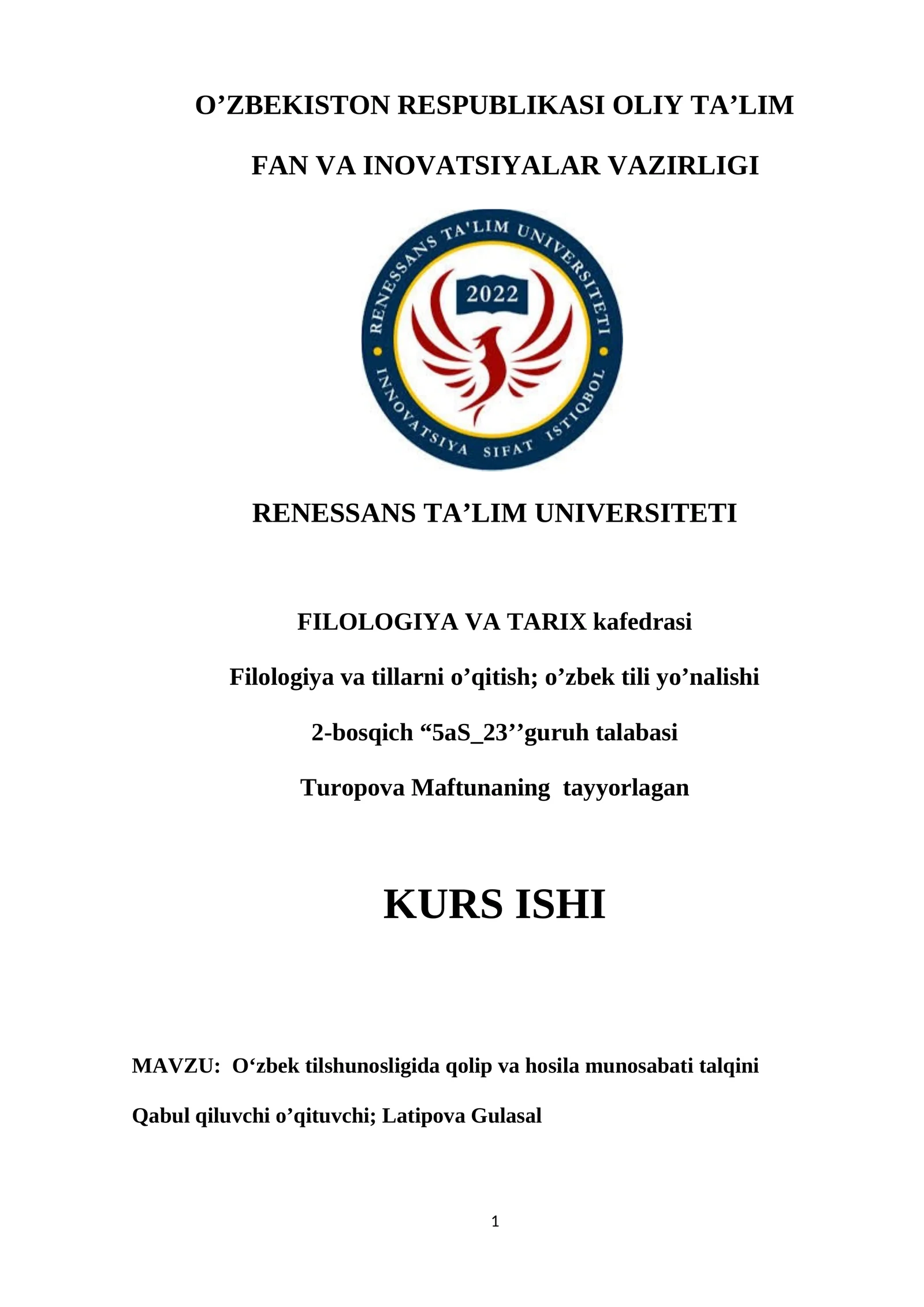 O’zbek tilshunosligida qolip va hosila munosabati talqini