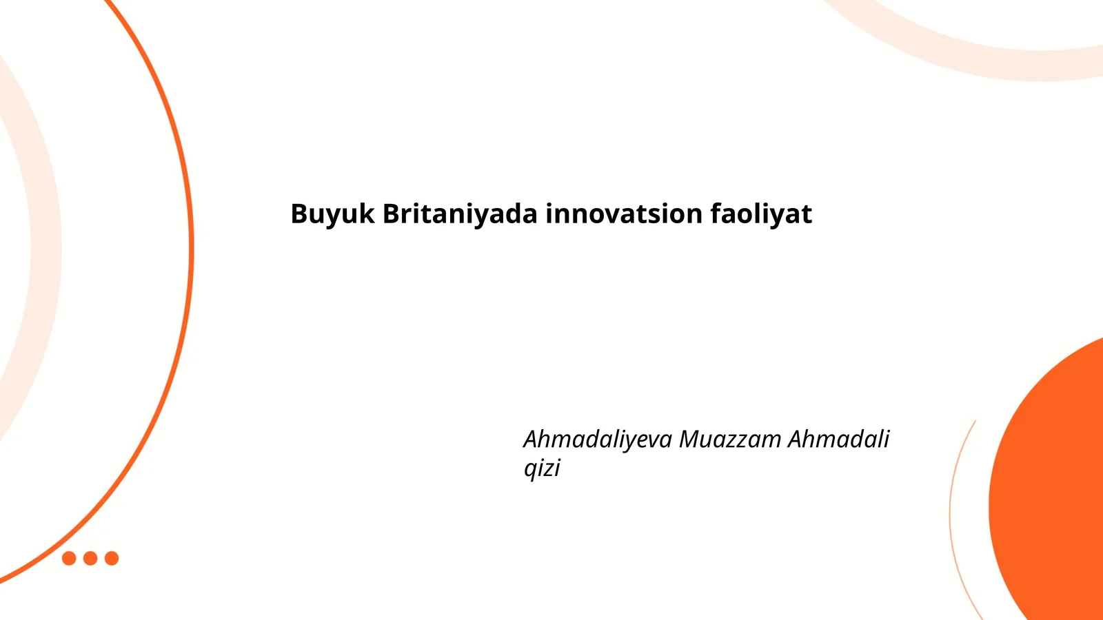 Buyuk Britaniyada innovatsion faoliyat