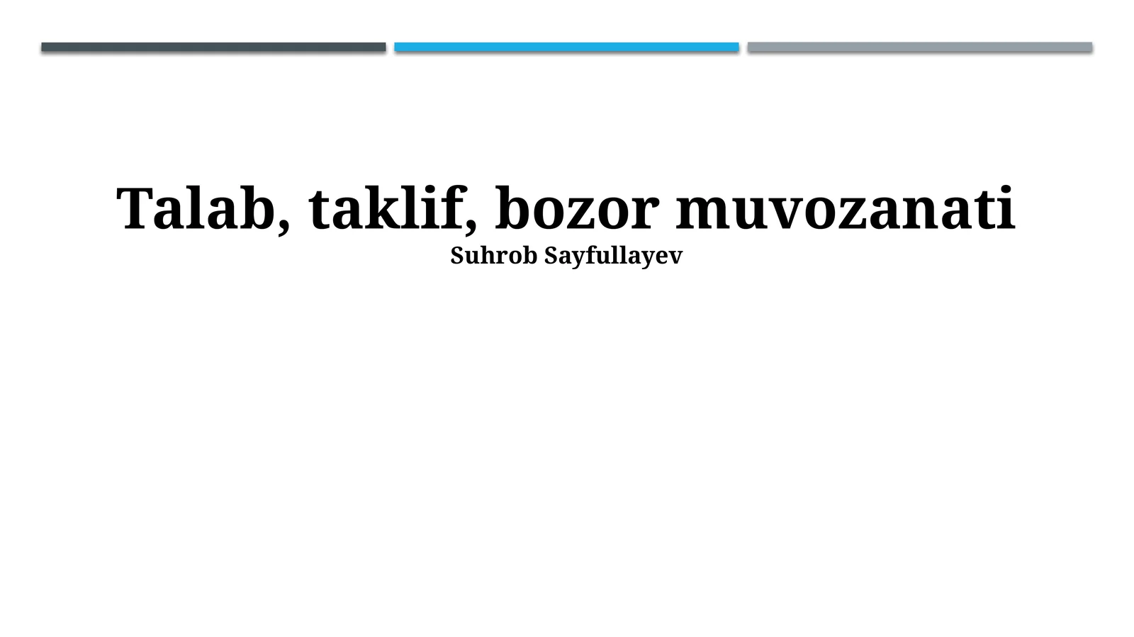 Talab, taklif, bozor muvozanati