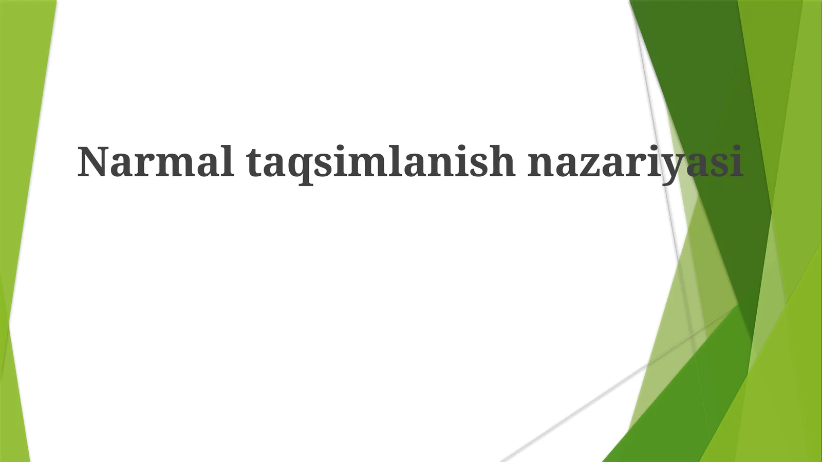 Narmaltaqsimlanishnazariyasi
