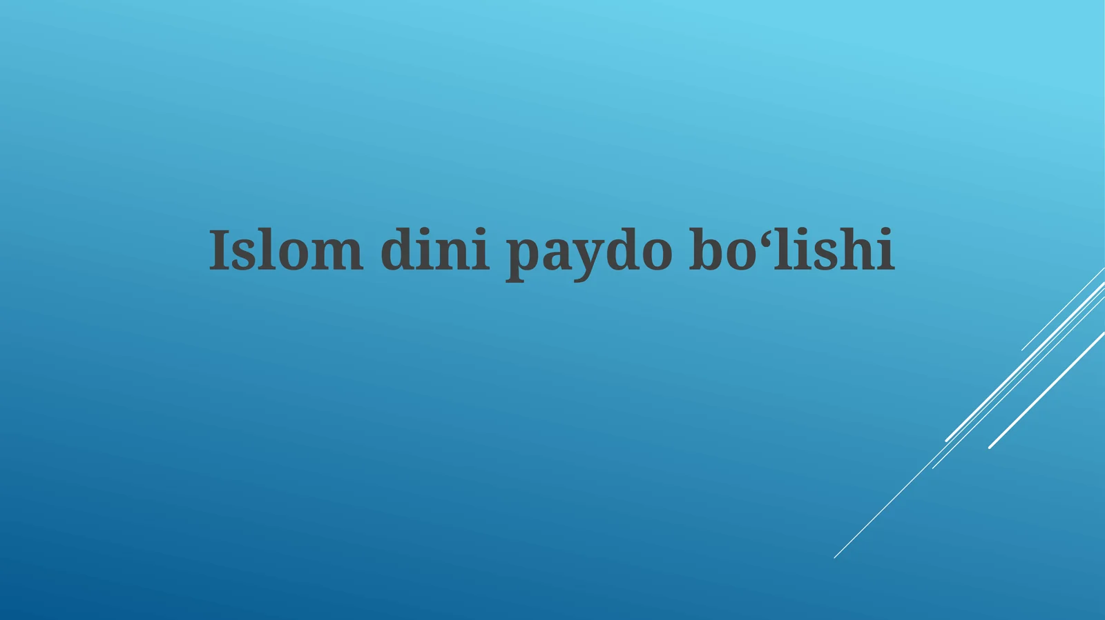 Islomdinipaydoboʻlishi