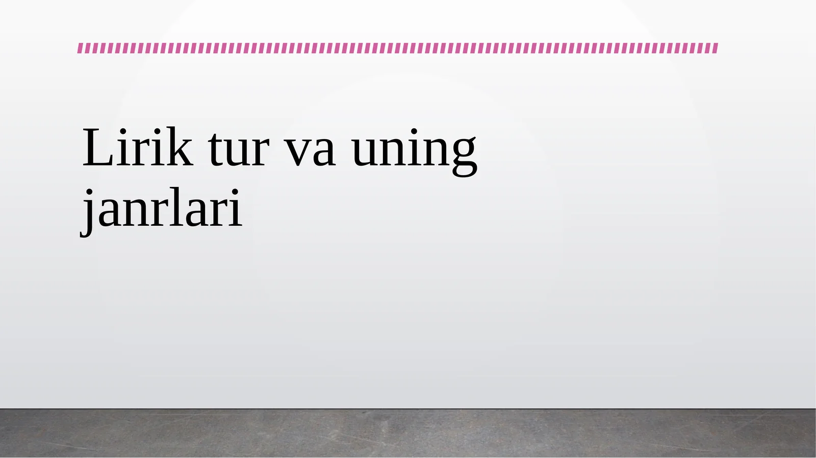 Lirik tur va uning janrlari