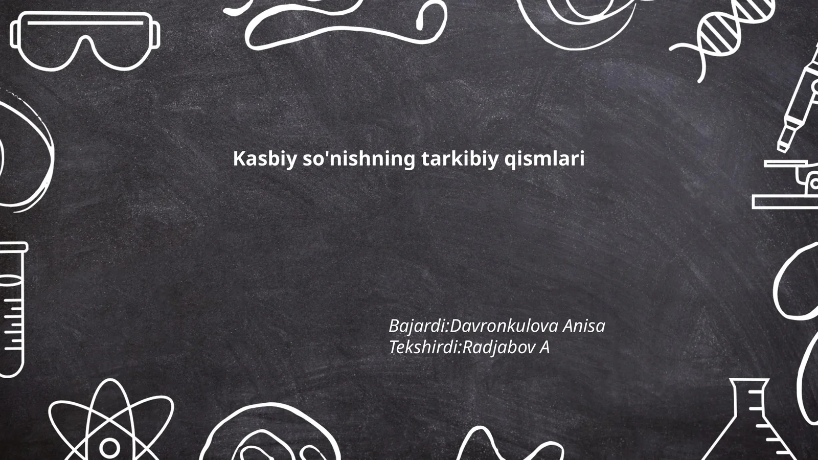 Kasbiy so'nishning tarkibiy qismlari
