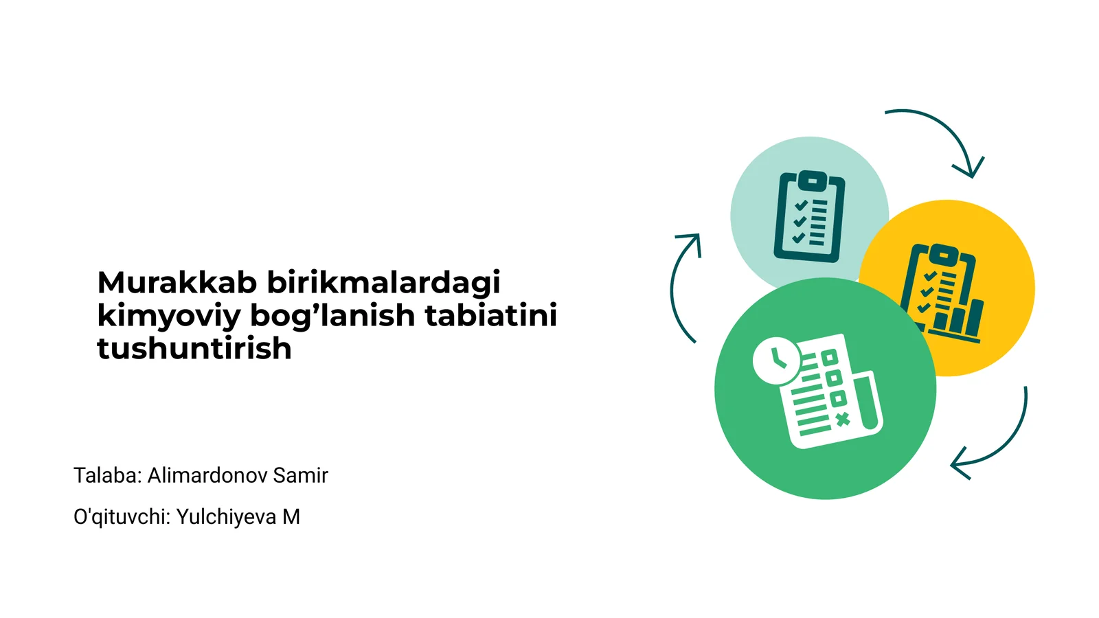 Kimyoviy bog’lanishlar va ularning xususiyatlari