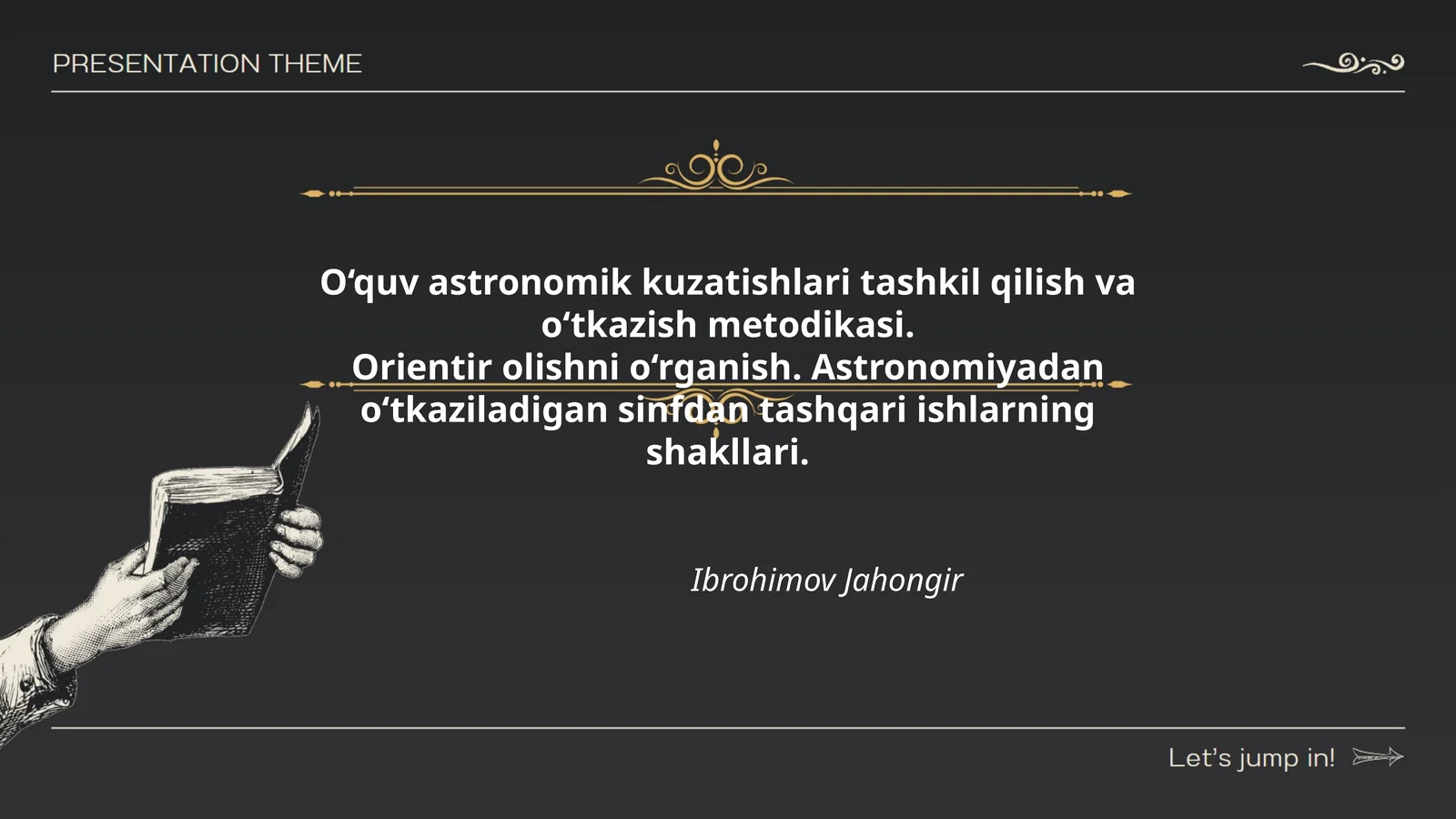 O‘quv astronomik kuzatishlari tashkil qilish va o‘tkazish metodikasi