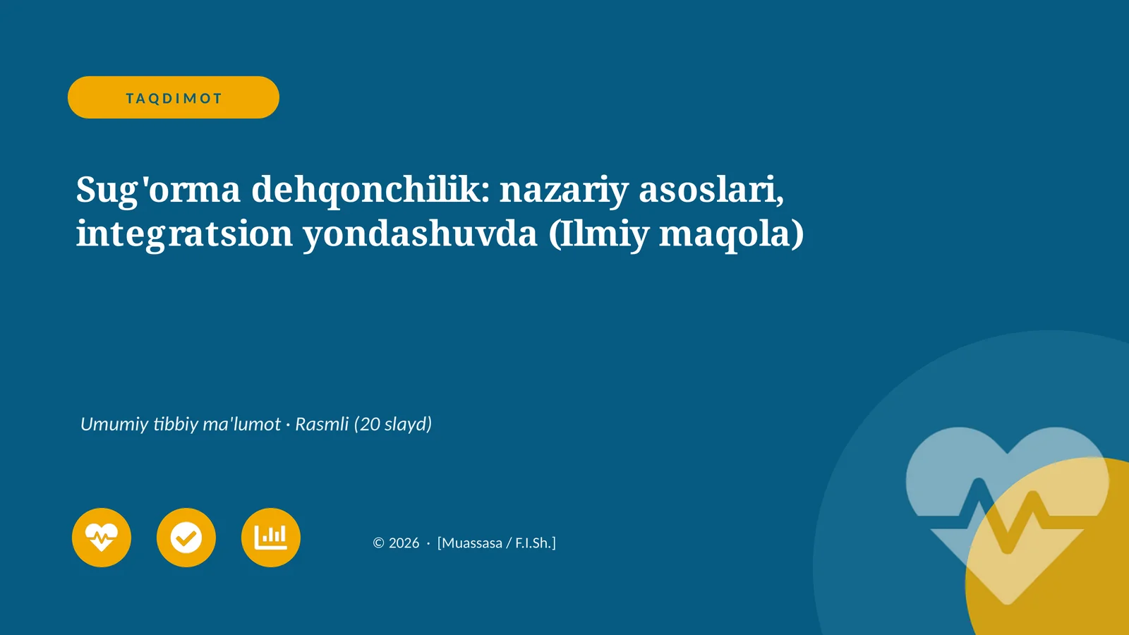 Sug'orma dehqonchilik: nazariy asoslari, integratsion yondashuvda (Ilmiy maqola)