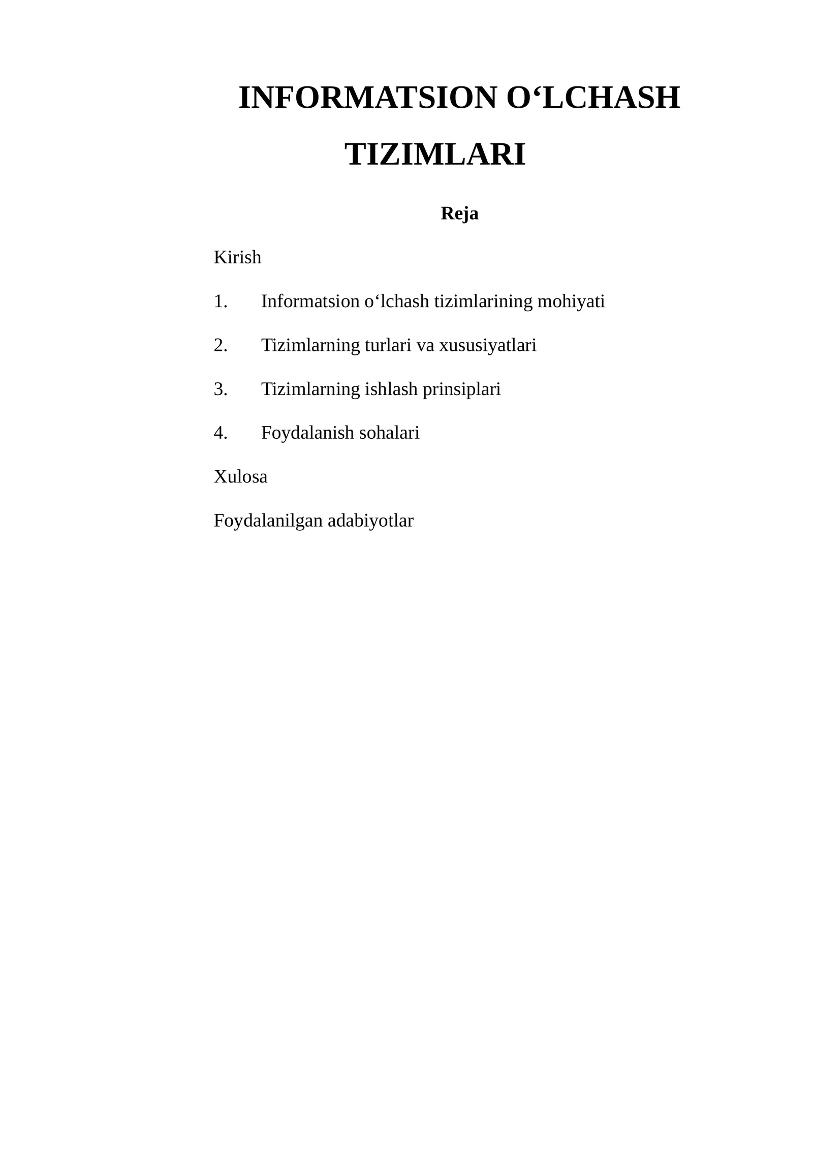 Informatsion oʻlchash tizimlari