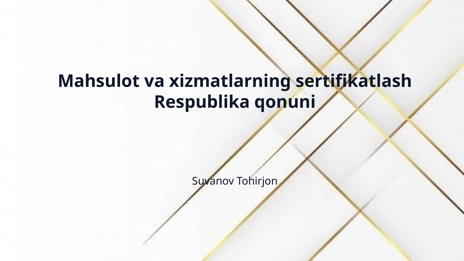 Mahsulot va xizmatlarning sertifikatlash Respublika qonuni