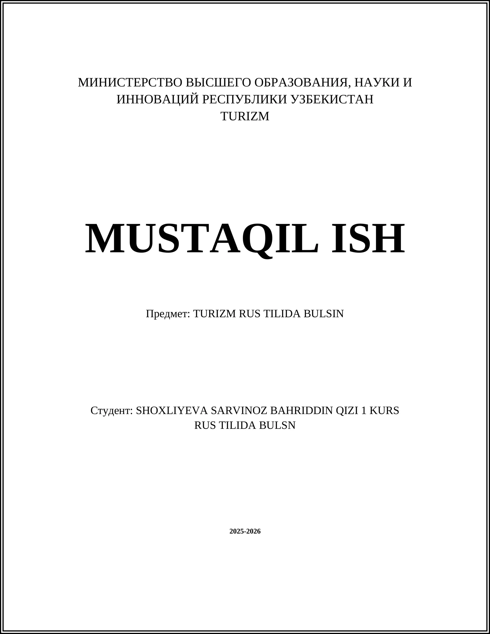 TURIZM RUS TILIDA BULSIN