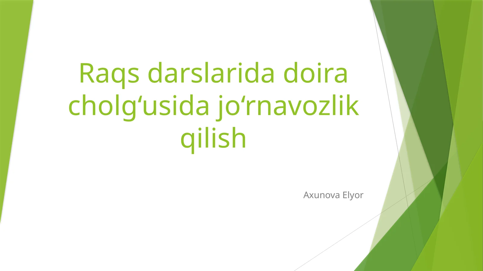 Raqssan’atning NazariyasosLari