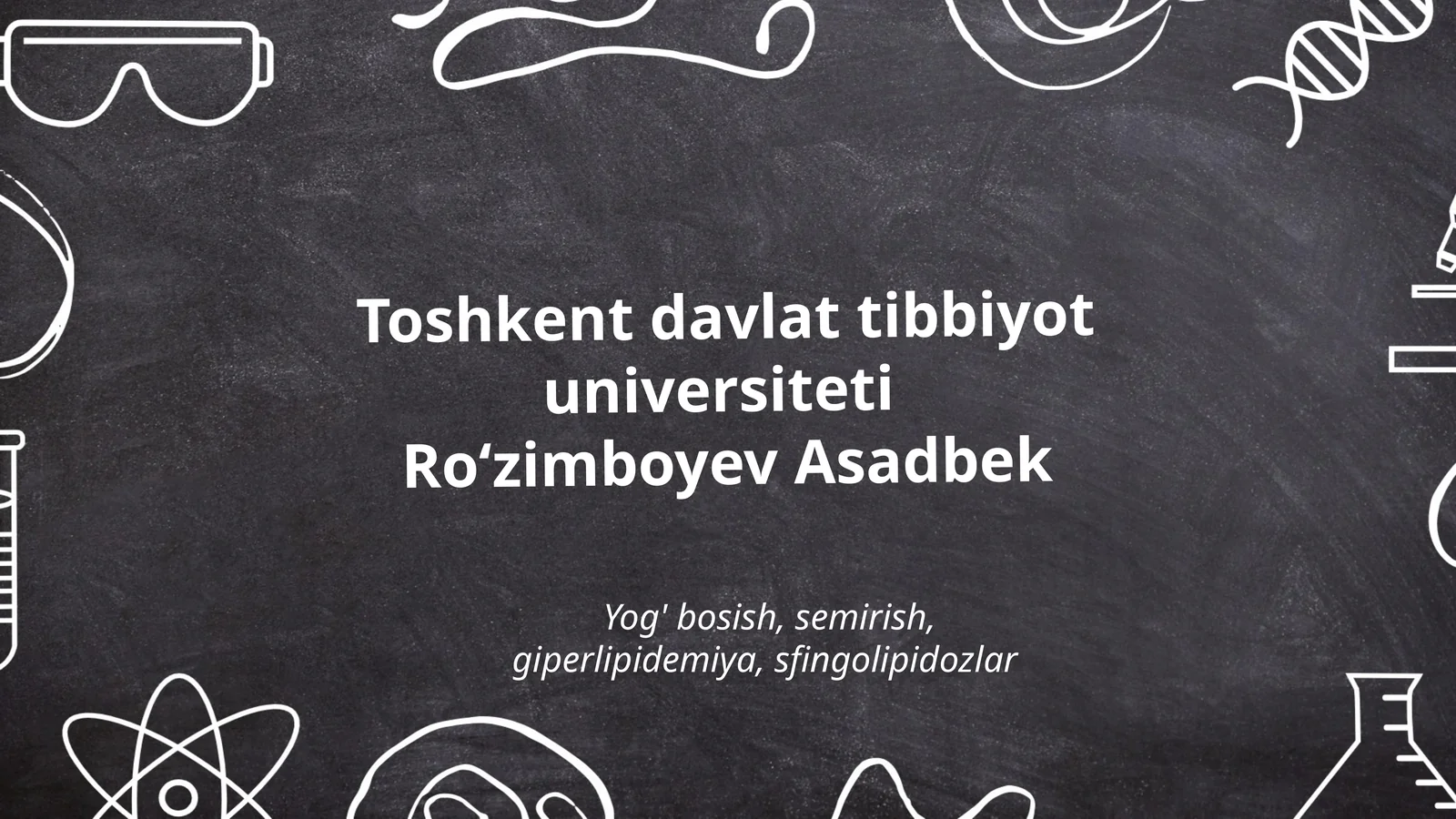 Yog' bosish, semirish, giperlipidemiya, sfingolipidozlar