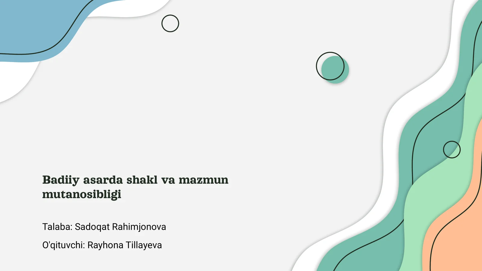 Badiiy asarda shakl va mazmun mutanosibligi