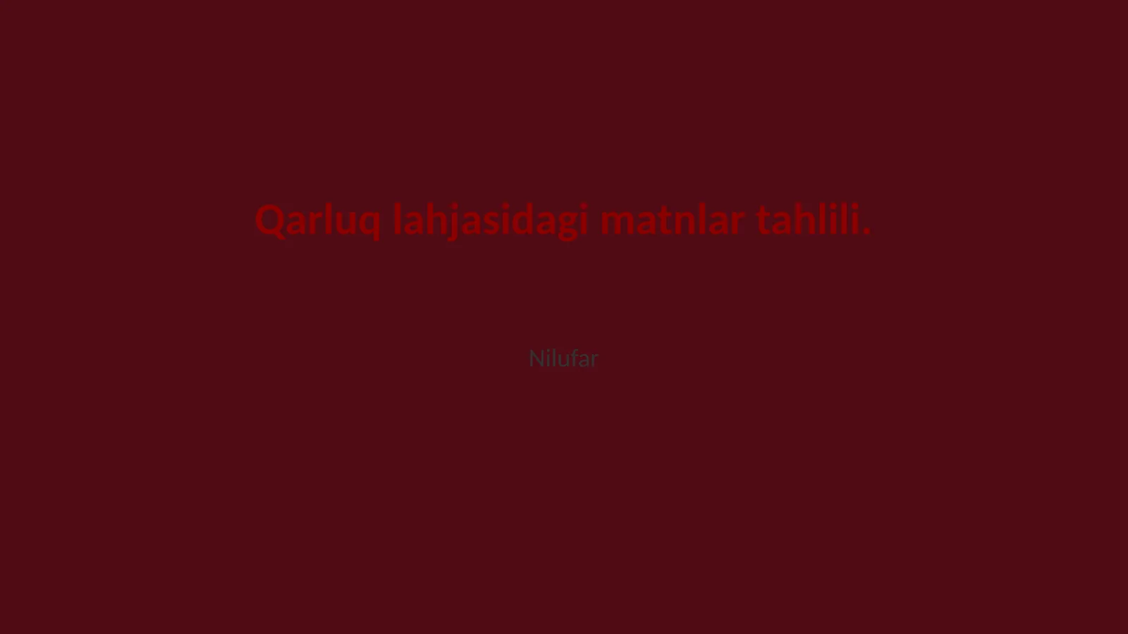 Qarluq lahjasidagi matnlar tahlili