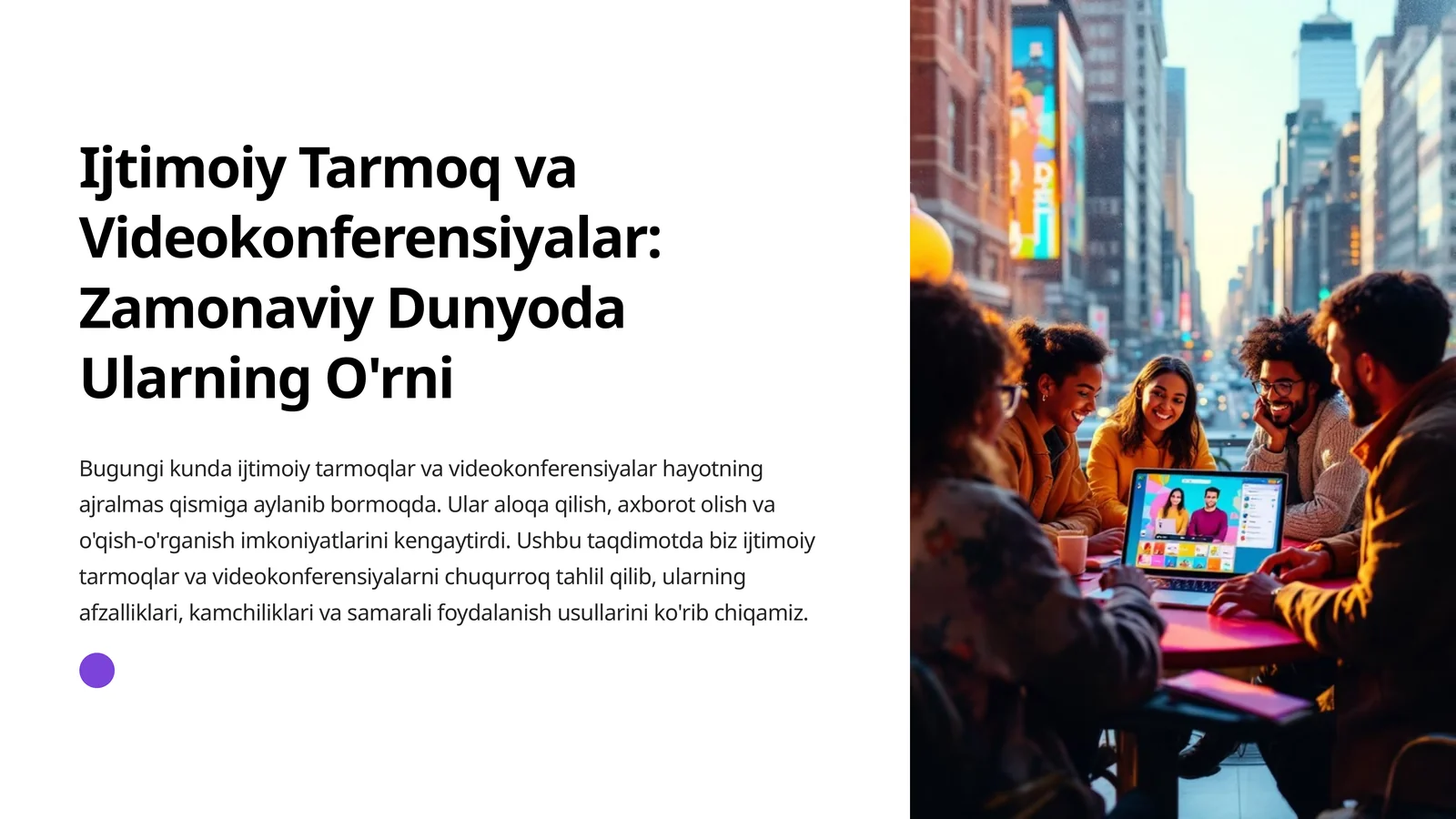 Zamonaviy Dunyoda Ijtimoiy Tarmoqlar va Videokonferensiyalar
