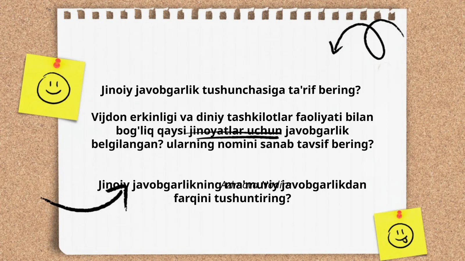 Jinoiy javobgarlik tushunchasi