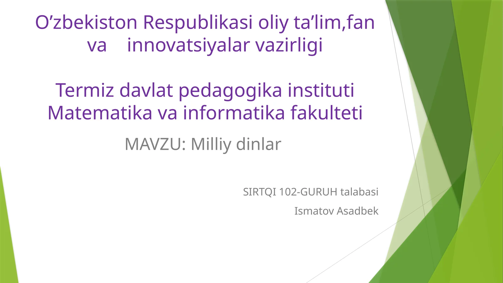 Milliy dinlar
