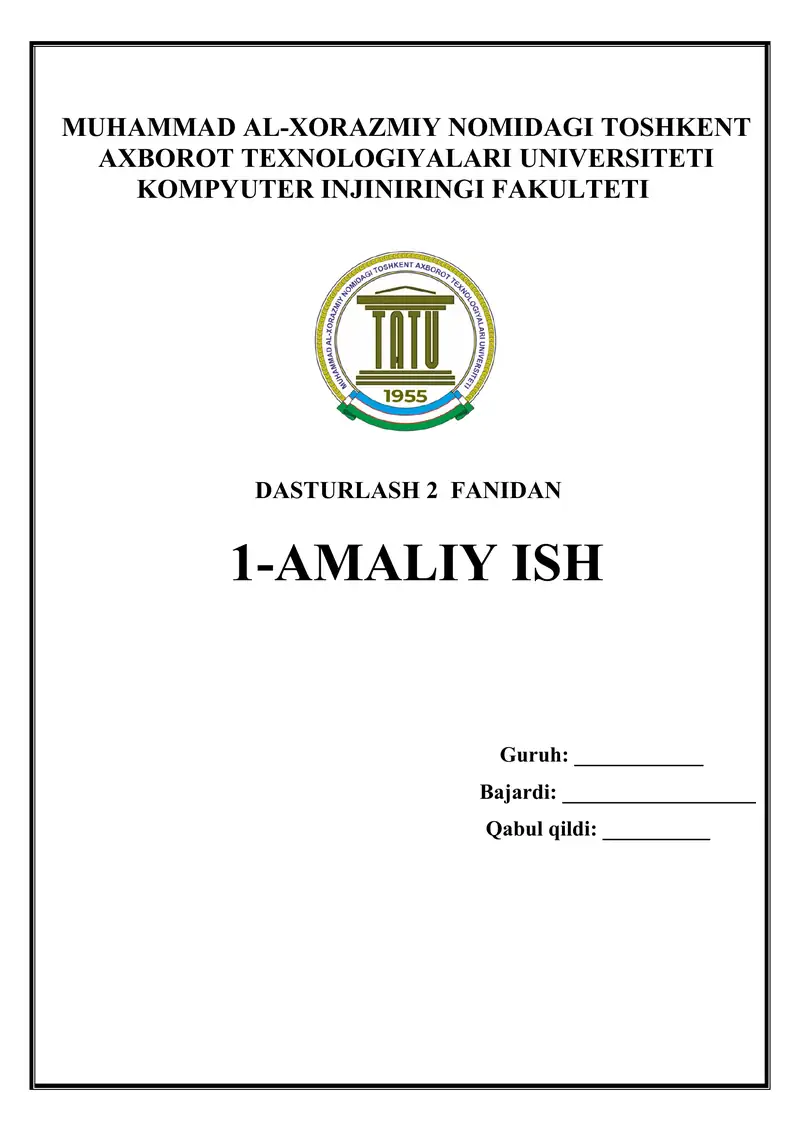 Chiziqli konteynerlar bo’yicha amaliy topshiriq Array,vector,list va forward listdan foydalanib amaliy dasturlar yaratish