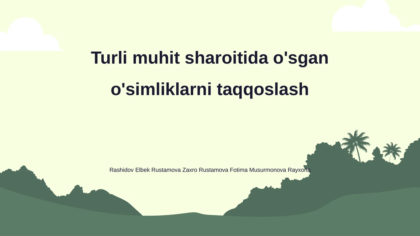 O'simliklarni taqqoslash