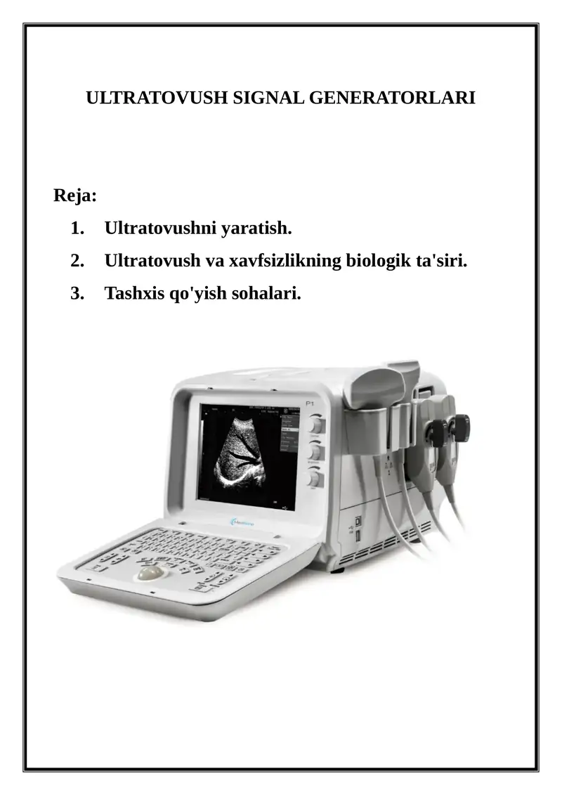 ULTRATOVUSH SIGNAL GENERATORLARI