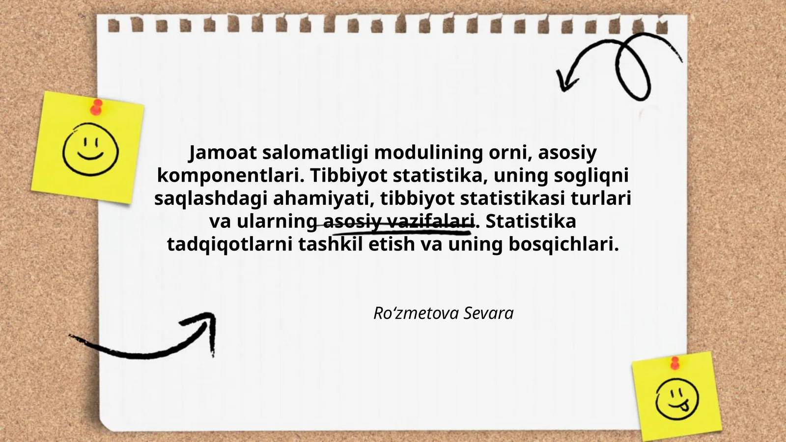 Jamoat salomatligi modulining orni, asosiy komponentlari