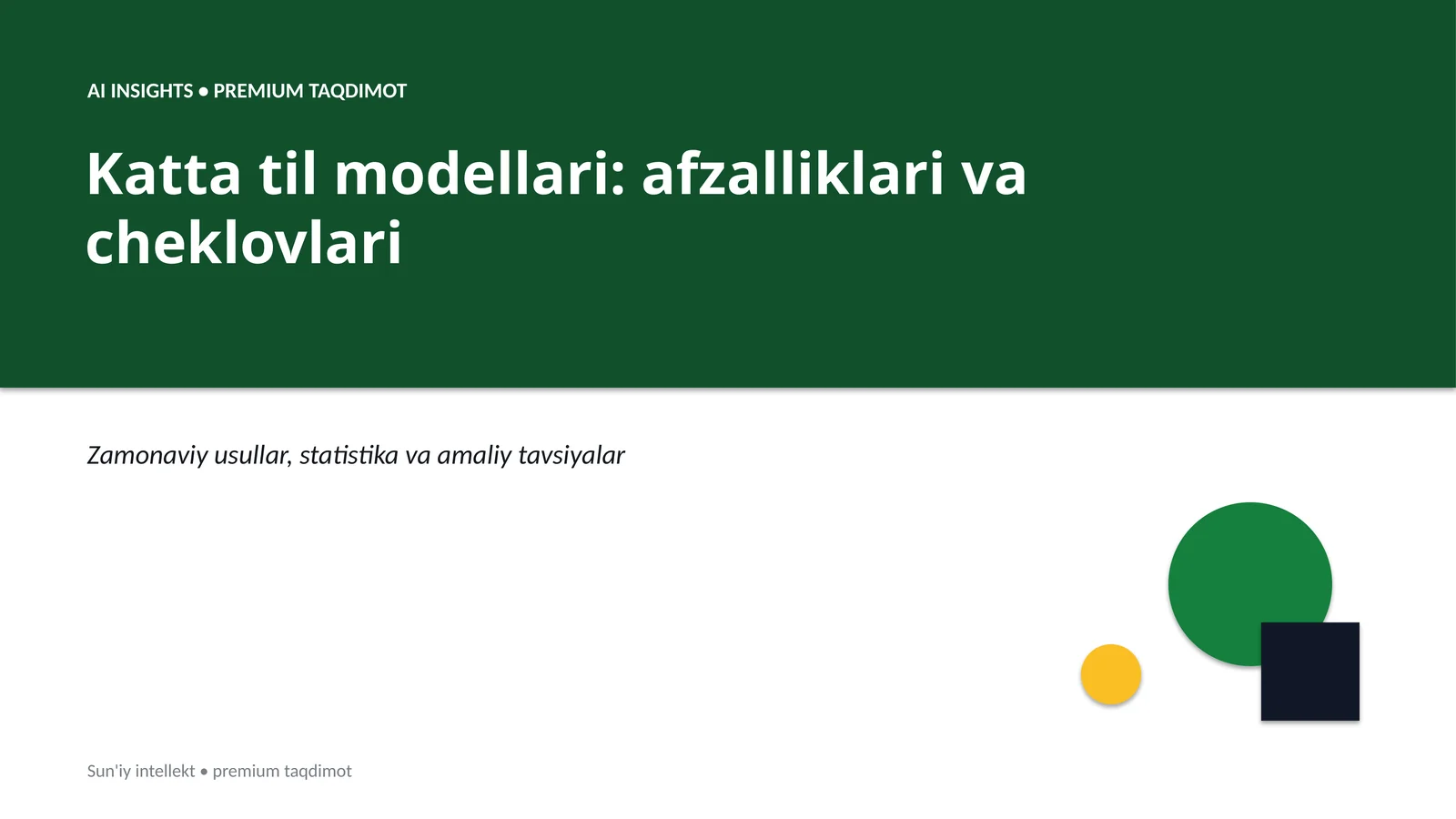AI INSIGHTS • PREMIUM TAQDIMOT