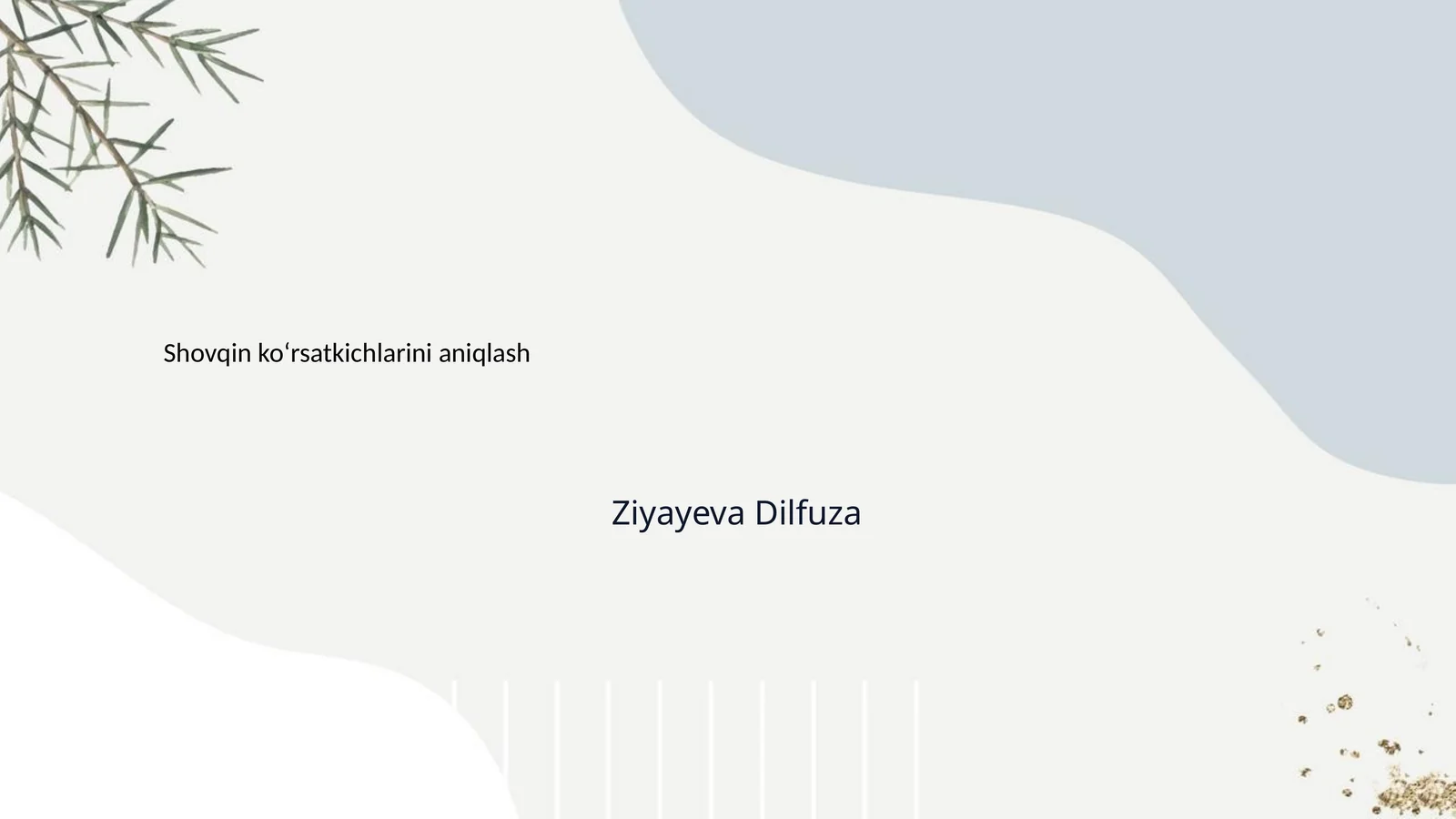 Shovqin ko‘rsatkichlarini aniqlash