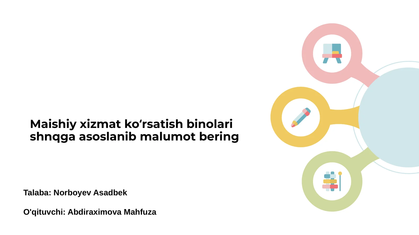 Maishiy xizmat koʻrsatish binolari haqida umumiy ma'lumot