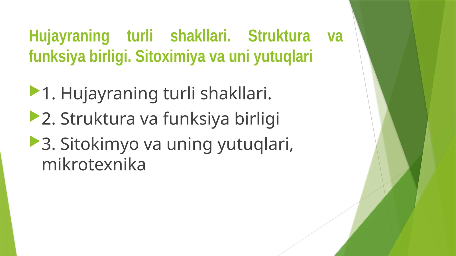 Hujayraning turli shakllari