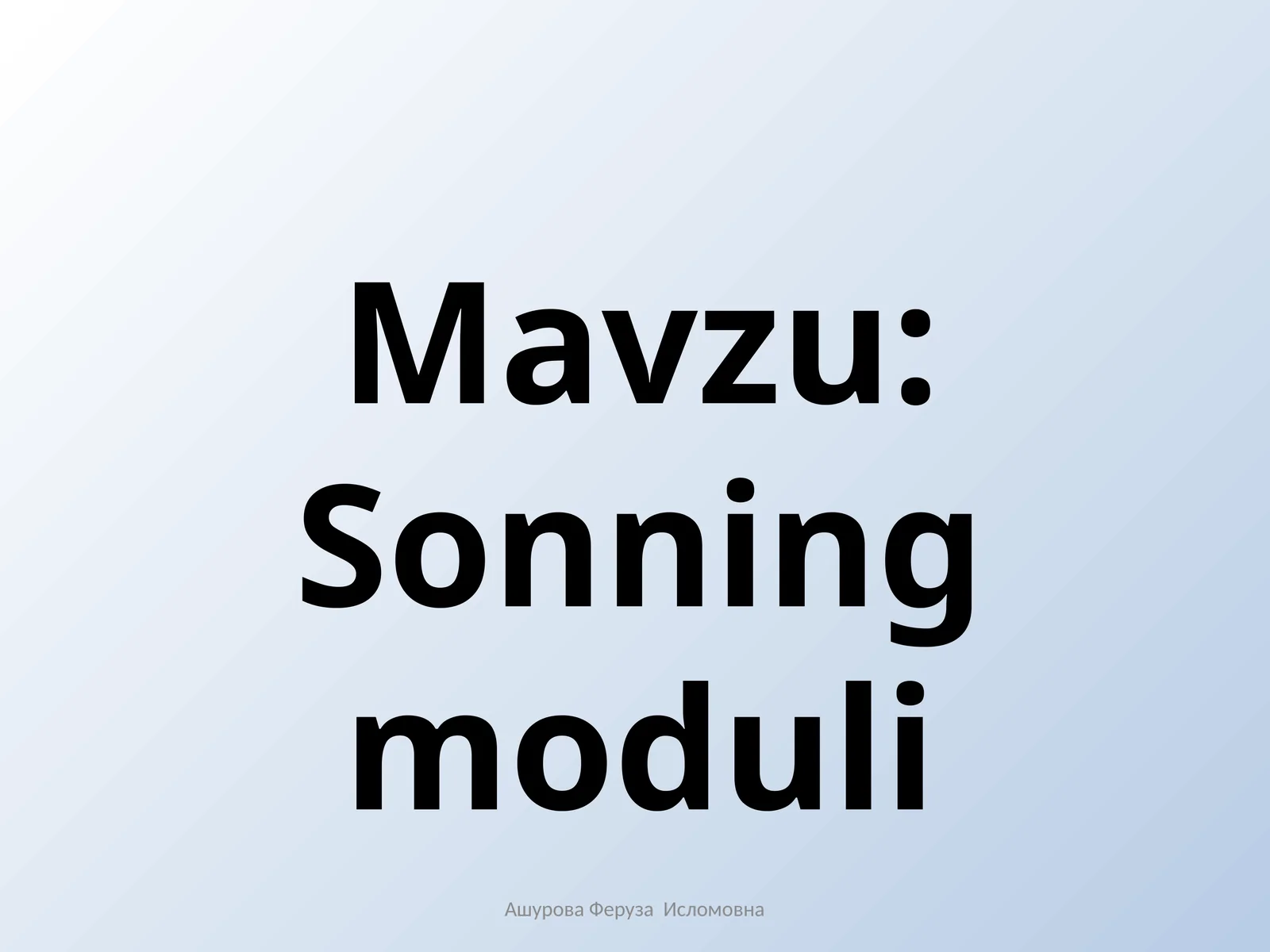 Sonning moduli